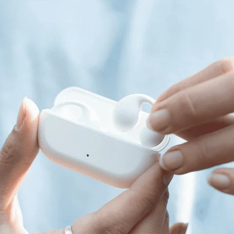 Auricolari Bluetooth 5.3 senza fili e con clip per orecchio impermeabile mini sport corsa anti-rumore qualità HIFI lunga durata della batteria