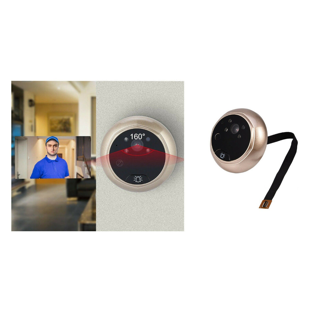 Spioncino digitale elettronico porta campanello telecamera schermo LCD 2.4" W5