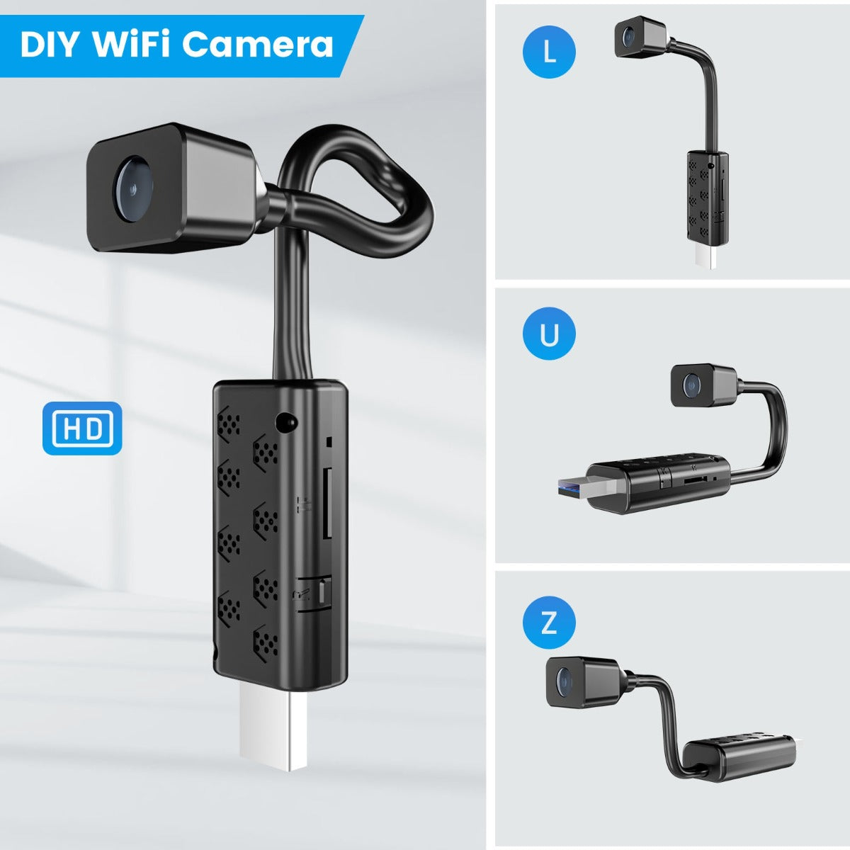 Mini telecamera wireless supporto remoto wifi hd webcam ir visione notturna smart camera