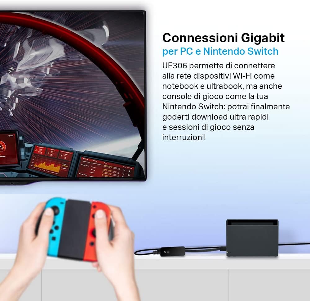 UE306 Adattatore di Rete da USB 3.0 a Gigabit Ethernet TP-Link Showroom viveresmart.store & augmentedrealityoffers.com - P. IVA 02867250694 - DI PENTA ALESSIO - VIALE NETTUNO 167, 66023, FRANCAVILLA AL MARE (CH) - REA CH-438573