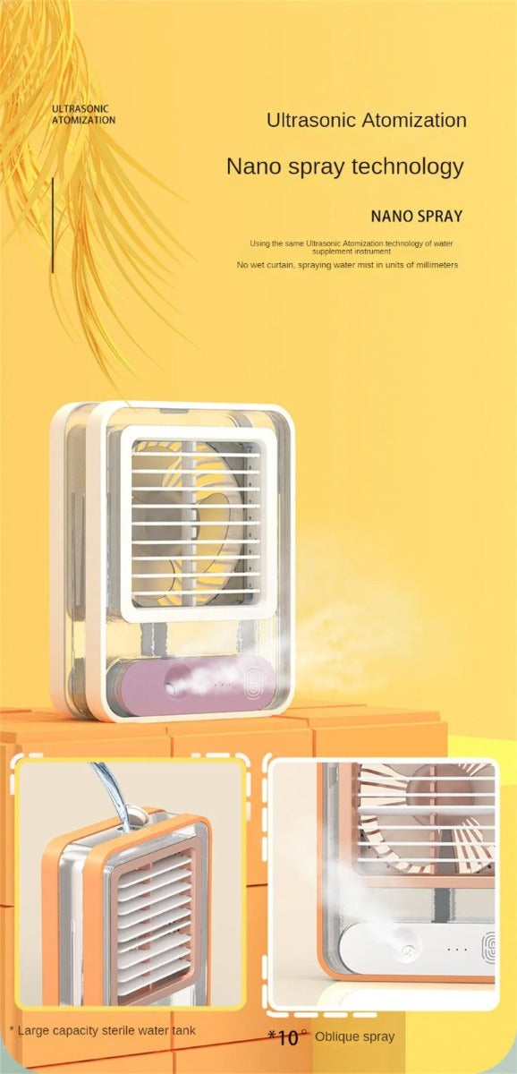 Ventilatore portatile per condizionatore d'aria funzioni di luce notturna funzione di temporizzazione umidificatore dispositivo di raffreddamento dell'aria