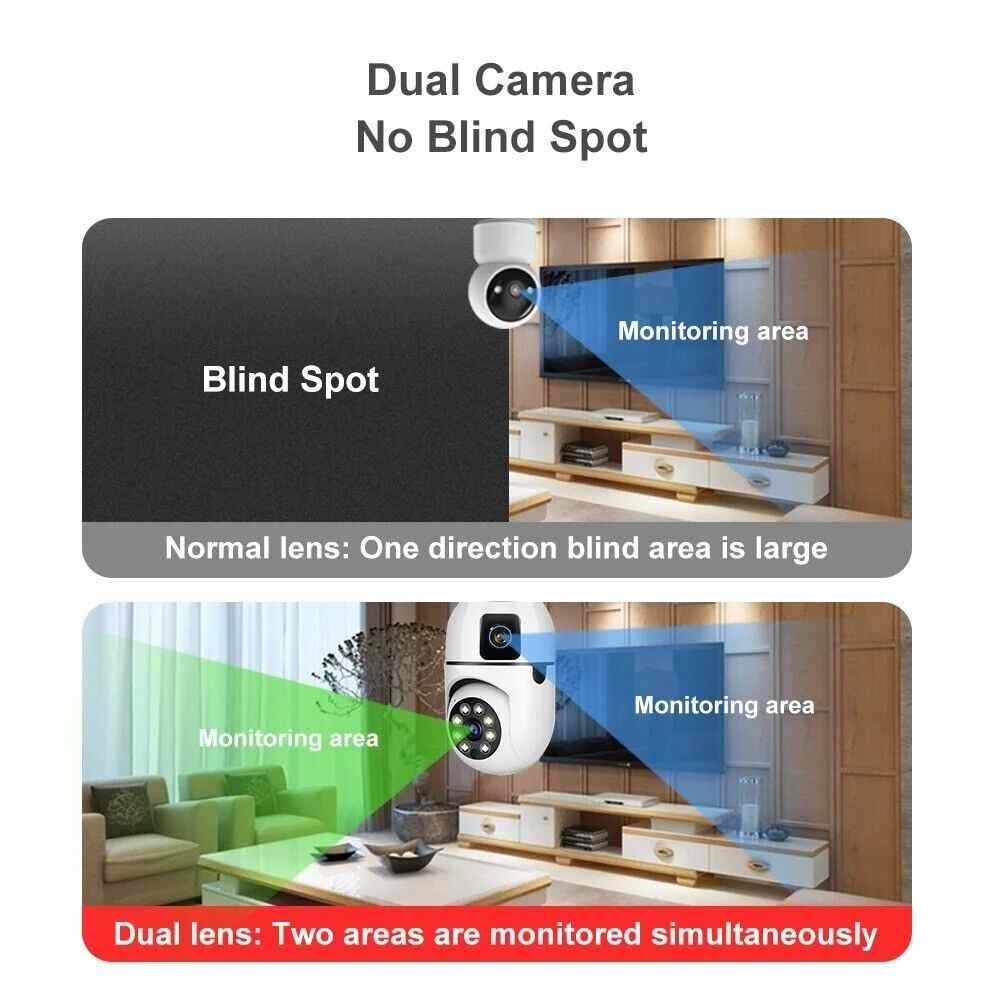 Telecamera Lampadina E27 WiFi 4MP Dual Lens YOOSEE PTZ Sicurezza Visione Notturna